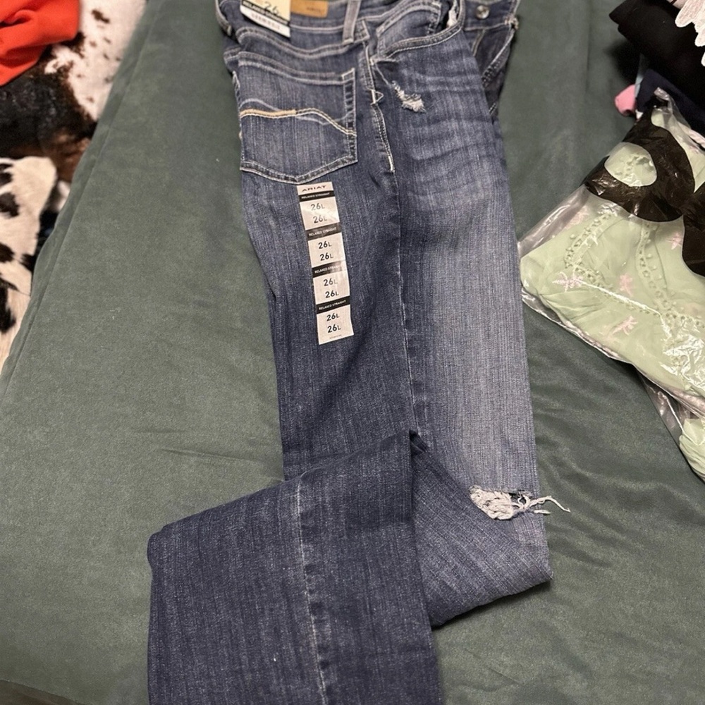 Ariat Ultra High Rise Relaxed Straight Blue Women's Jeans 26 long